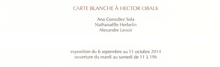 Carte Blanche à Hector Obalk
